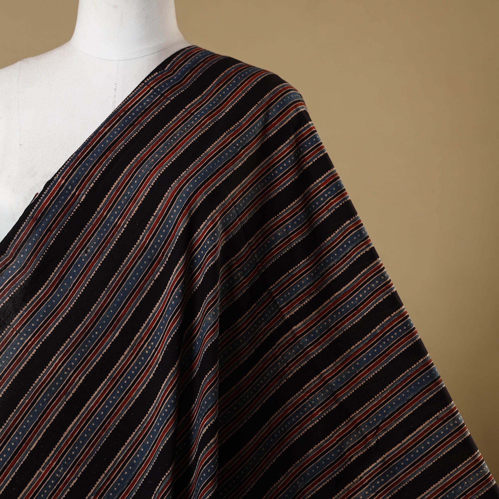 Multicolor - natural dyed cotton hand fabric 41