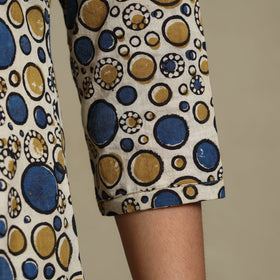 Multicolor Block Print Natural Dyed Cotton A-Line Ajrakh Kurta