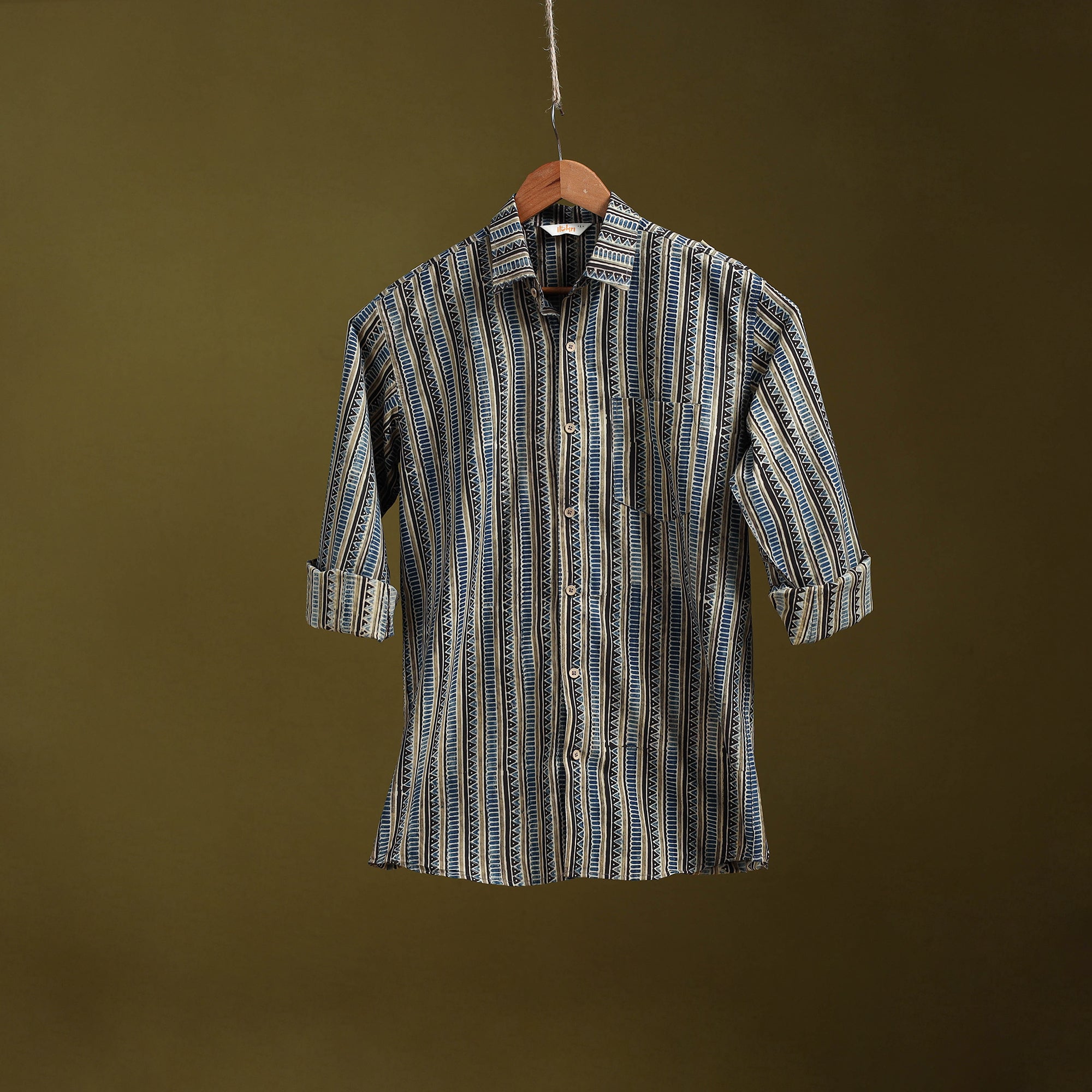 Multicolor - natural dyed cotton men full sleeve shirt 08