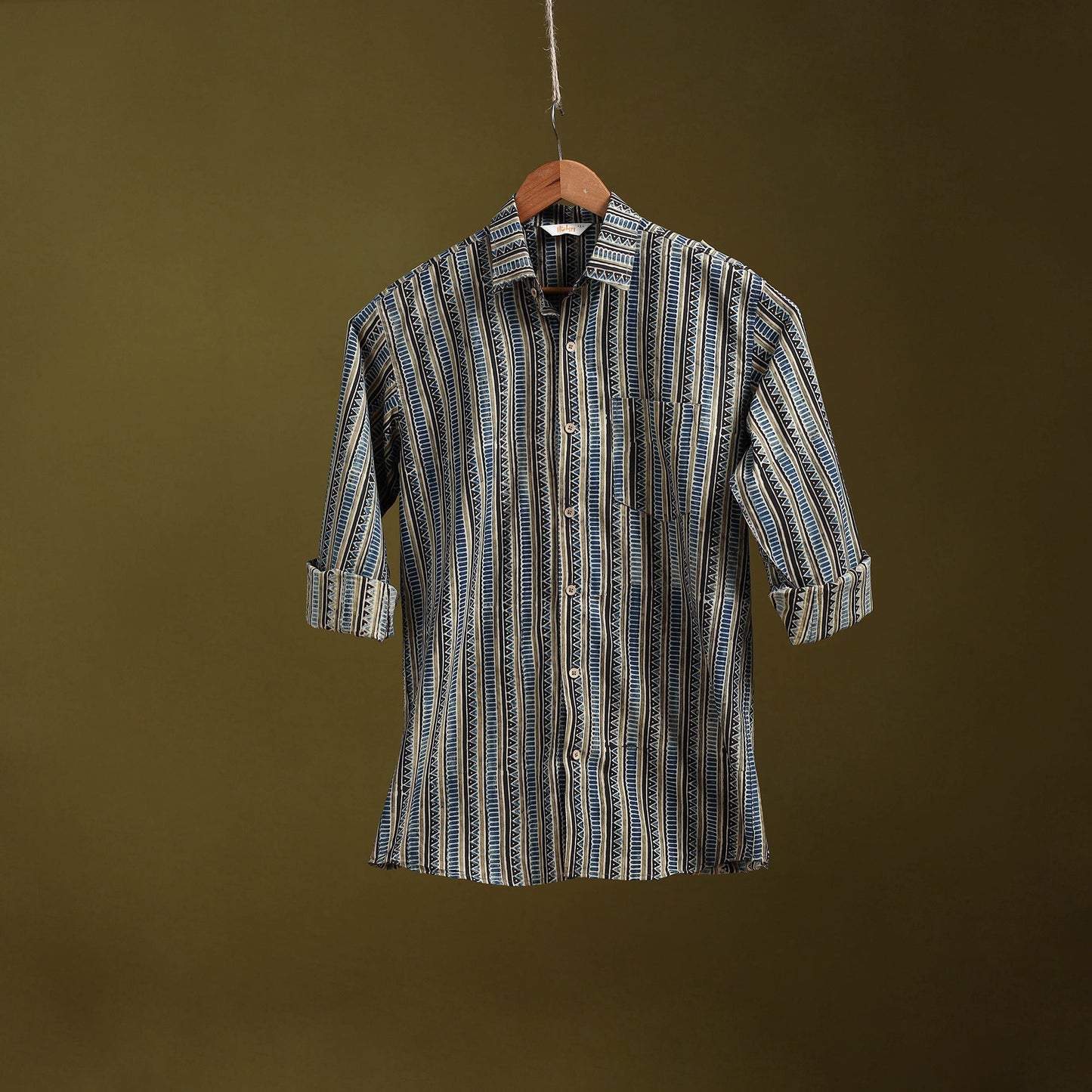 Multicolor - natural dyed cotton men full sleeve shirt 08