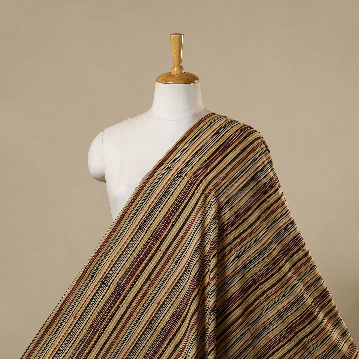 Multicolor - natural dyed cotton pedana kalamkari fabric 07