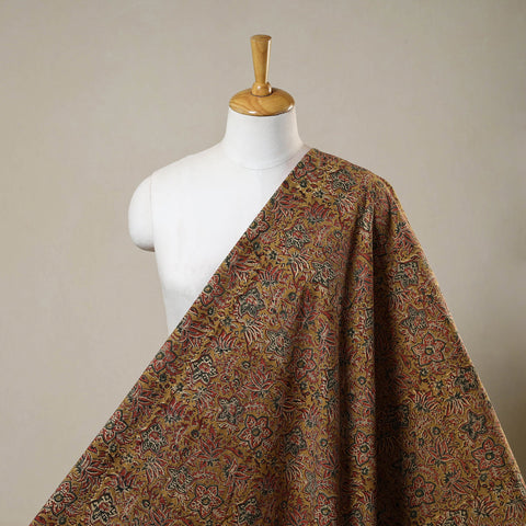 Multicolor - natural dyed cotton pedana kalamkari fabric 07