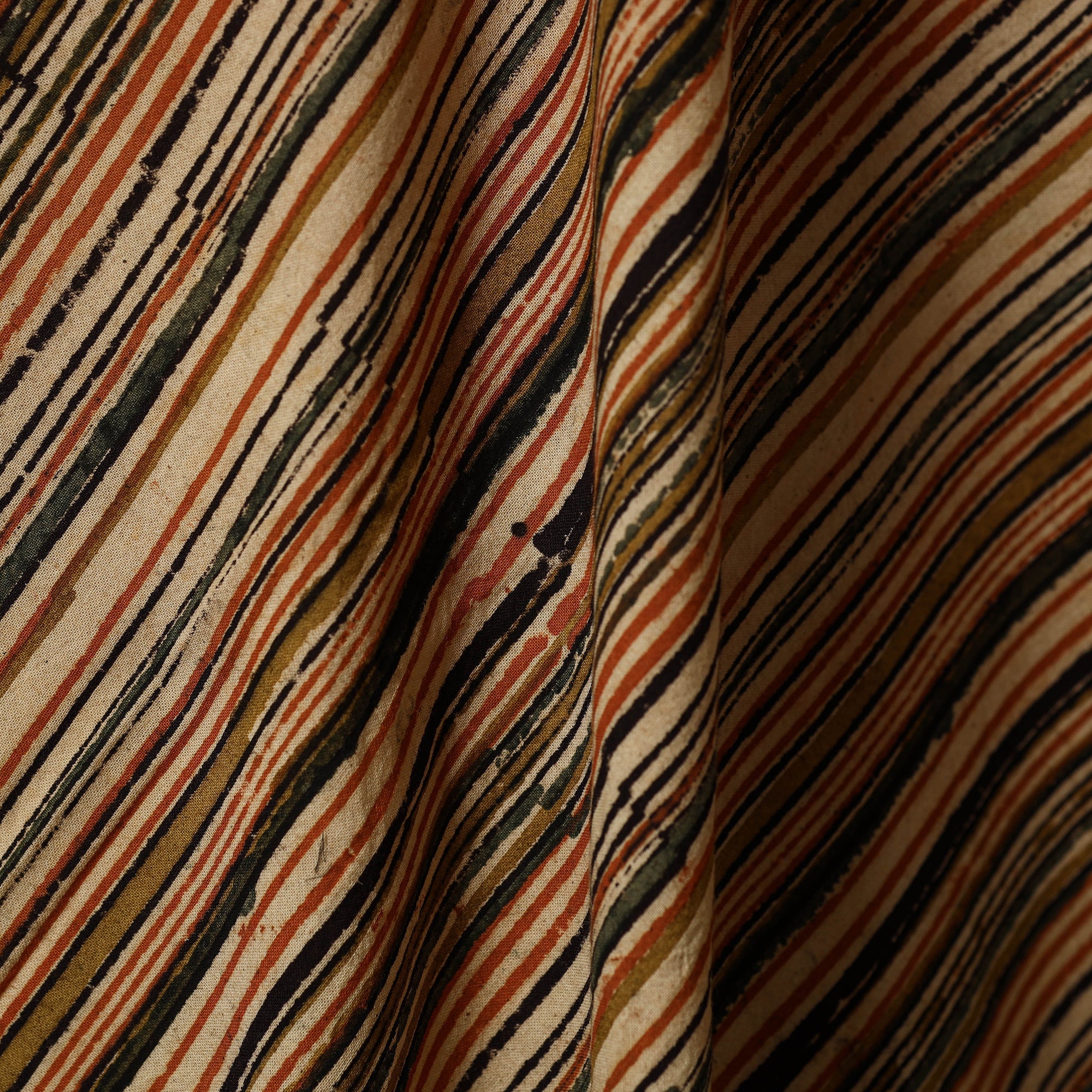 Multicolor - natural dyed cotton pedana kalamkari fabric 09