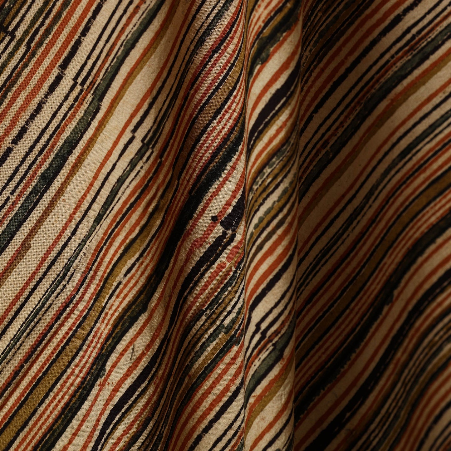 Multicolor - natural dyed cotton pedana kalamkari fabric 09