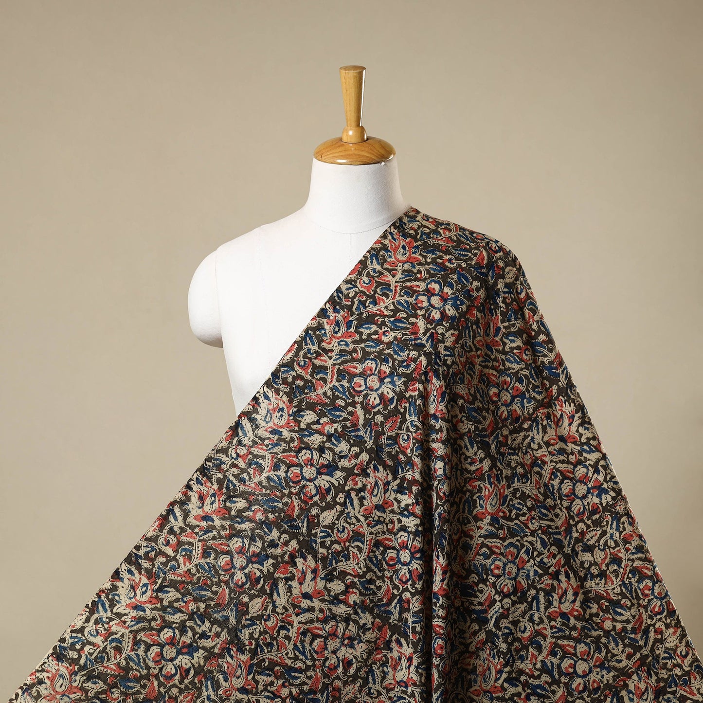 Multicolor - natural dyed cotton pedana kalamkari fabric 10