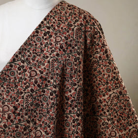 Multicolor - natural dyed cotton pedana kalamkari fabric 11