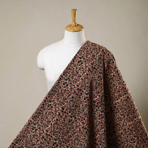 Multicolor - natural dyed cotton pedana kalamkari fabric 11