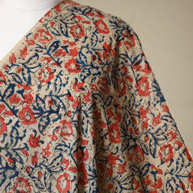 Multicolor - natural dyed cotton pedana kalamkari fabric 29