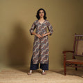 Multicolor - natural dyed cotton straight hand kurta 23