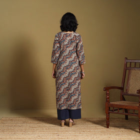 Multicolor - natural dyed cotton straight hand kurta 23