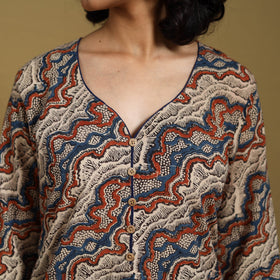 Multicolor - natural dyed cotton straight hand kurta 23