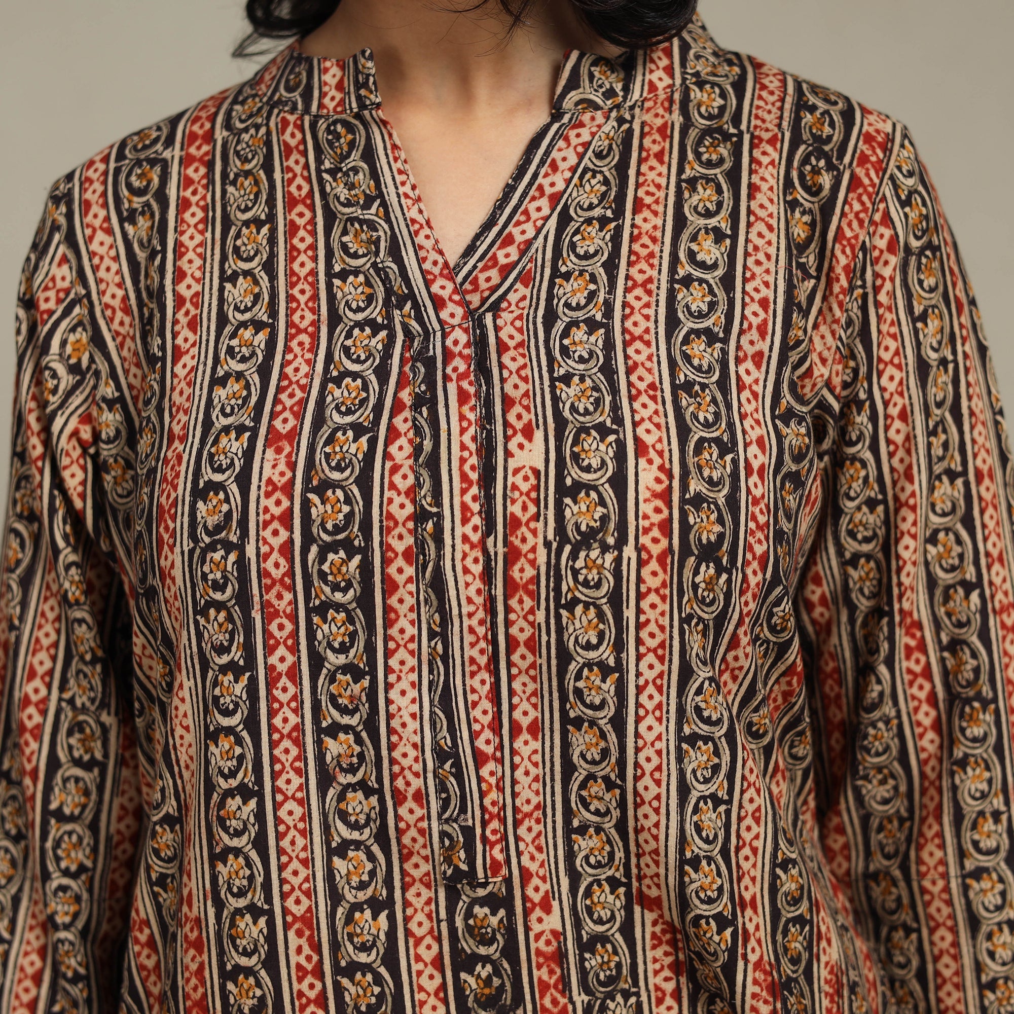 Multicolor Natural Dyed Cotton Straight Pedana Kalamkari Print Kurta