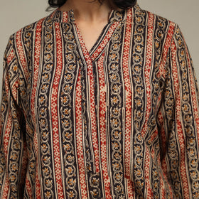 Multicolor Natural Dyed Cotton Straight Pedana Kalamkari Print Kurta