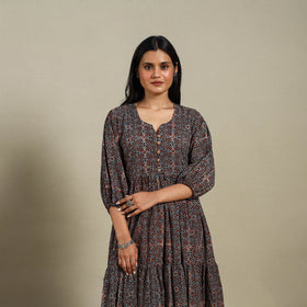 Multicolor - natural dyed cotton tiered dress 08