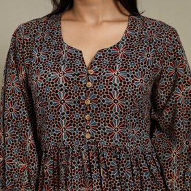 Multicolor - natural dyed cotton tiered dress 08