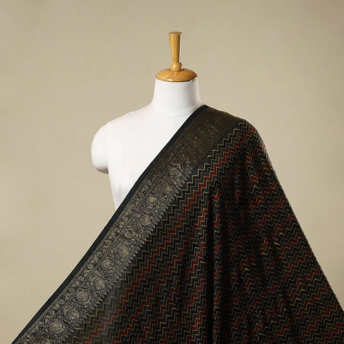 Natural dyed dola silk hand fabric 43 - handcrafted