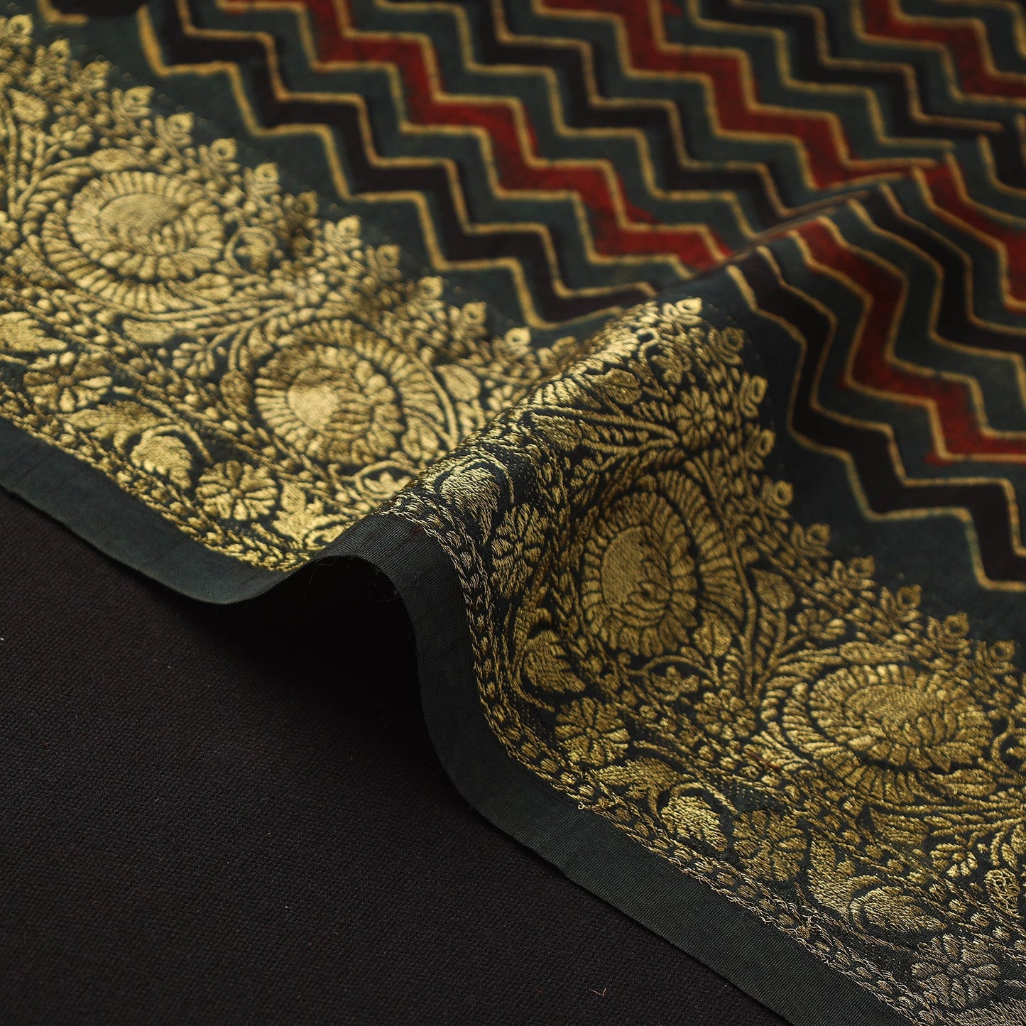 Natural dyed dola silk hand fabric 43 - handcrafted