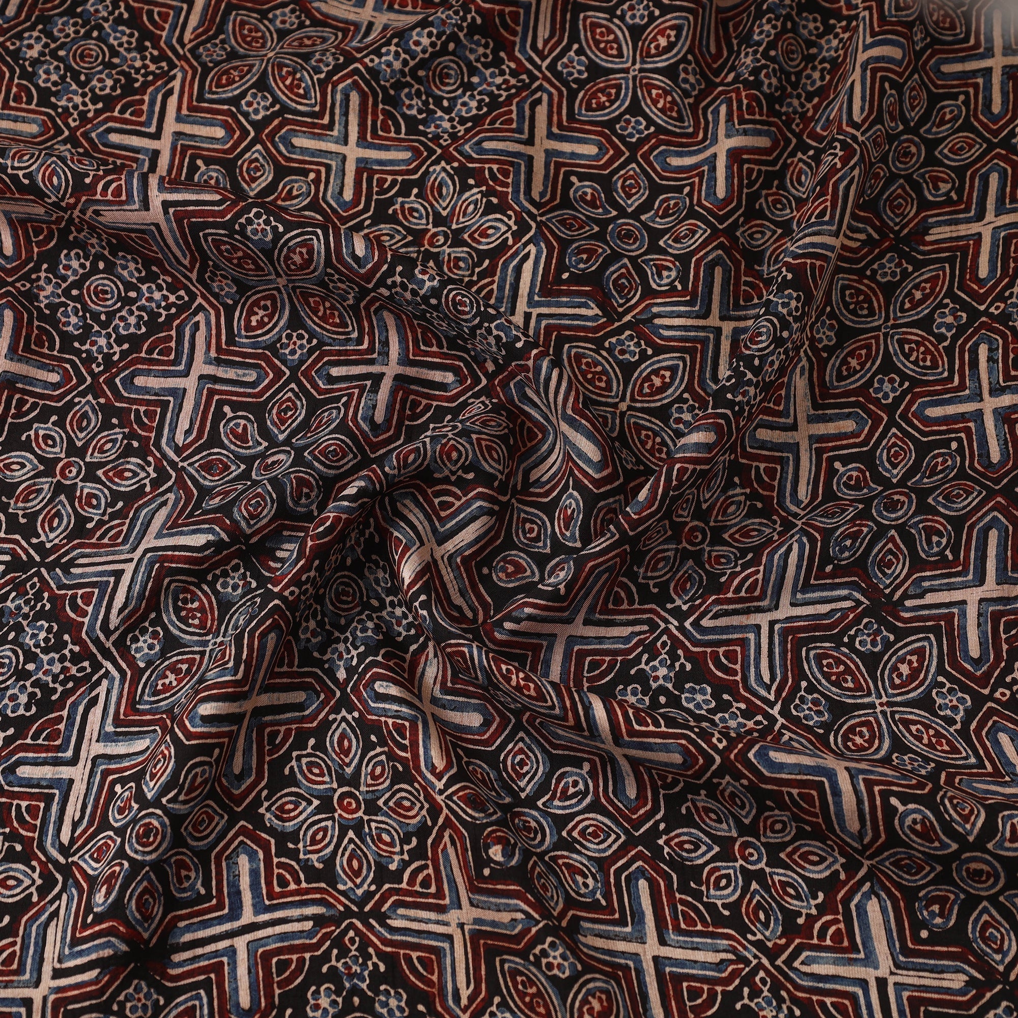 Natural dyed dola silk hand fabric 47 - handcrafted