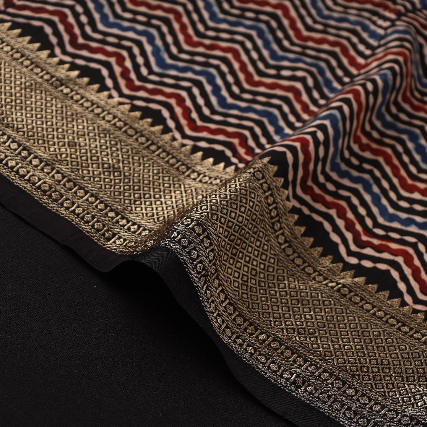 Natural dyed dola silk hand fabric 48 - handcrafted