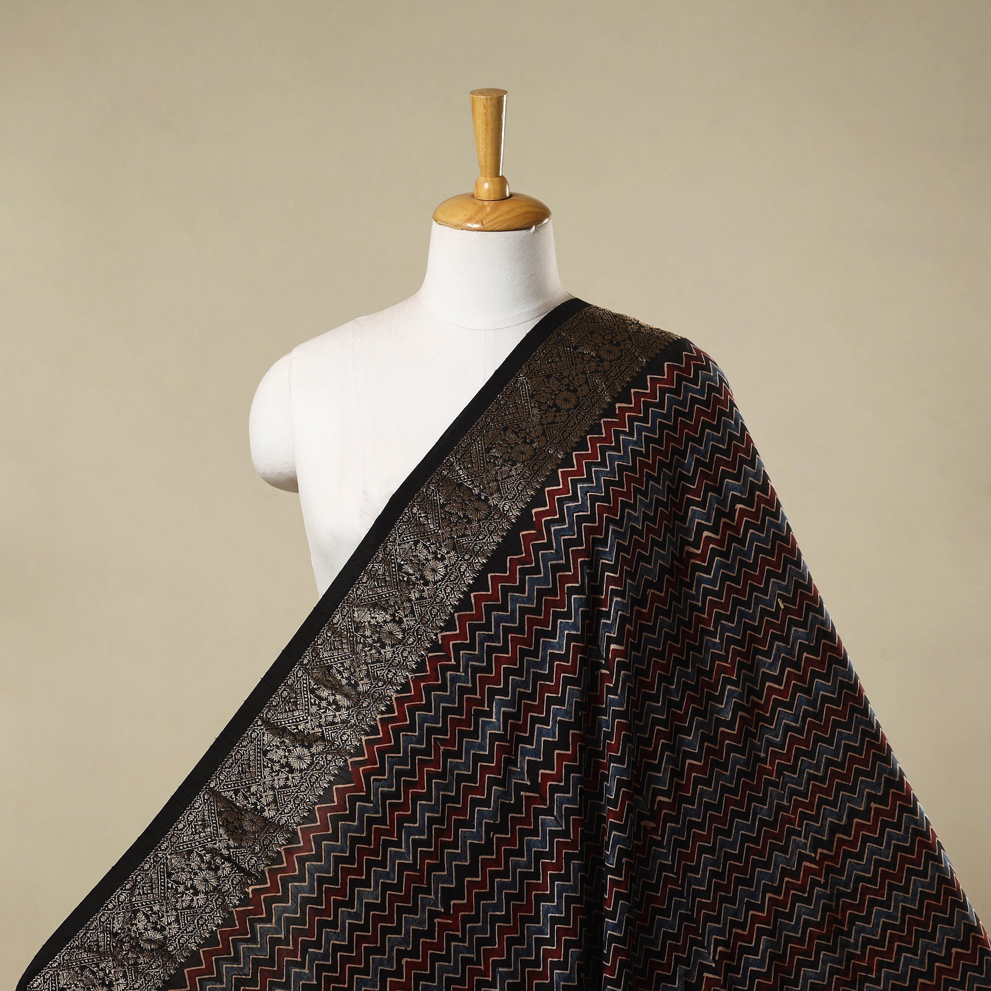 Natural dyed dola silk hand fabric 49 - handcrafted