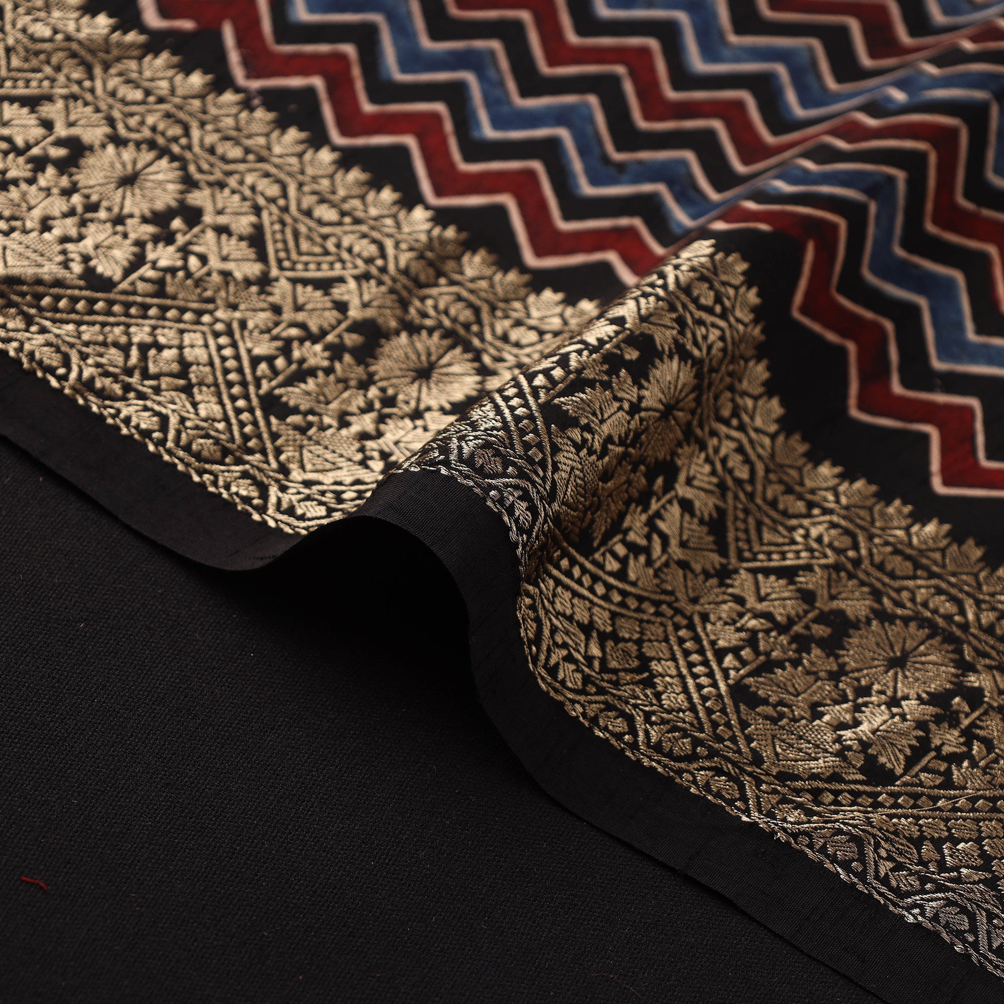 Natural dyed dola silk hand fabric 49 - handcrafted