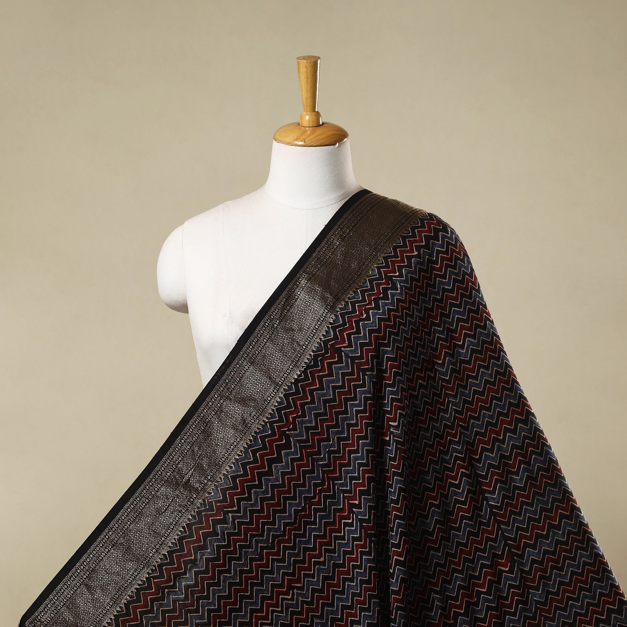 Natural dyed dola silk hand fabric 51 - handcrafted