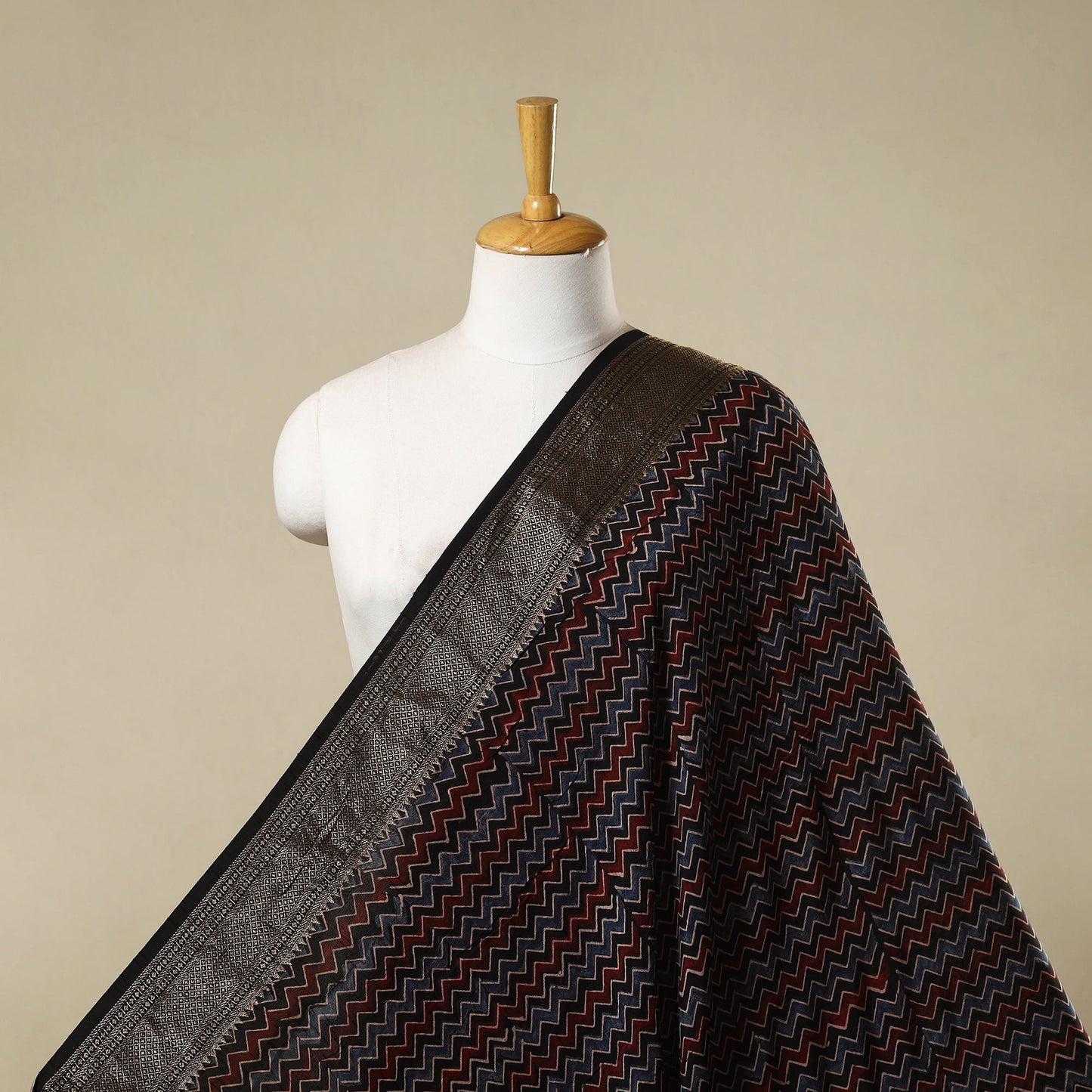 Natural dyed dola silk hand fabric 51 - handcrafted