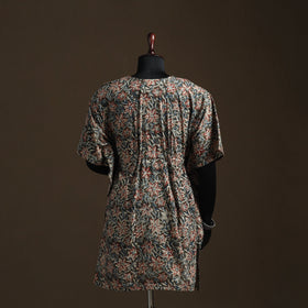 Natural dyed hand block kalamkari print cotton kaftan