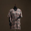 Natural dyed hand block kalamkari print cotton kaftan