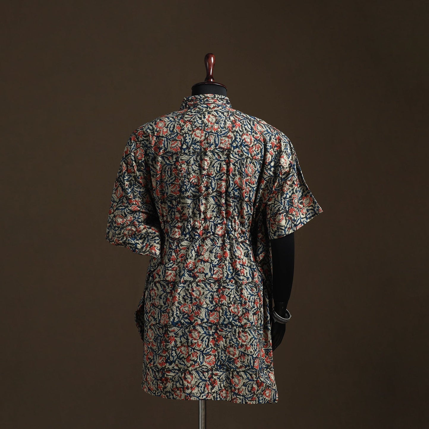 Natural dyed hand block kalamkari print cotton kaftan