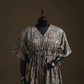 Natural dyed hand block kalamkari print cotton kaftan