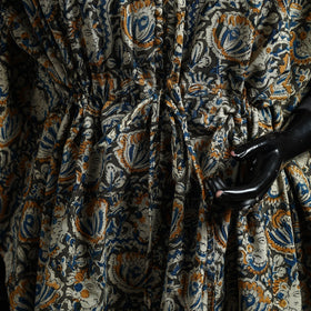Natural dyed hand block kalamkari print cotton kaftan