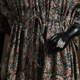 Natural dyed hand block kalamkari print cotton kaftan