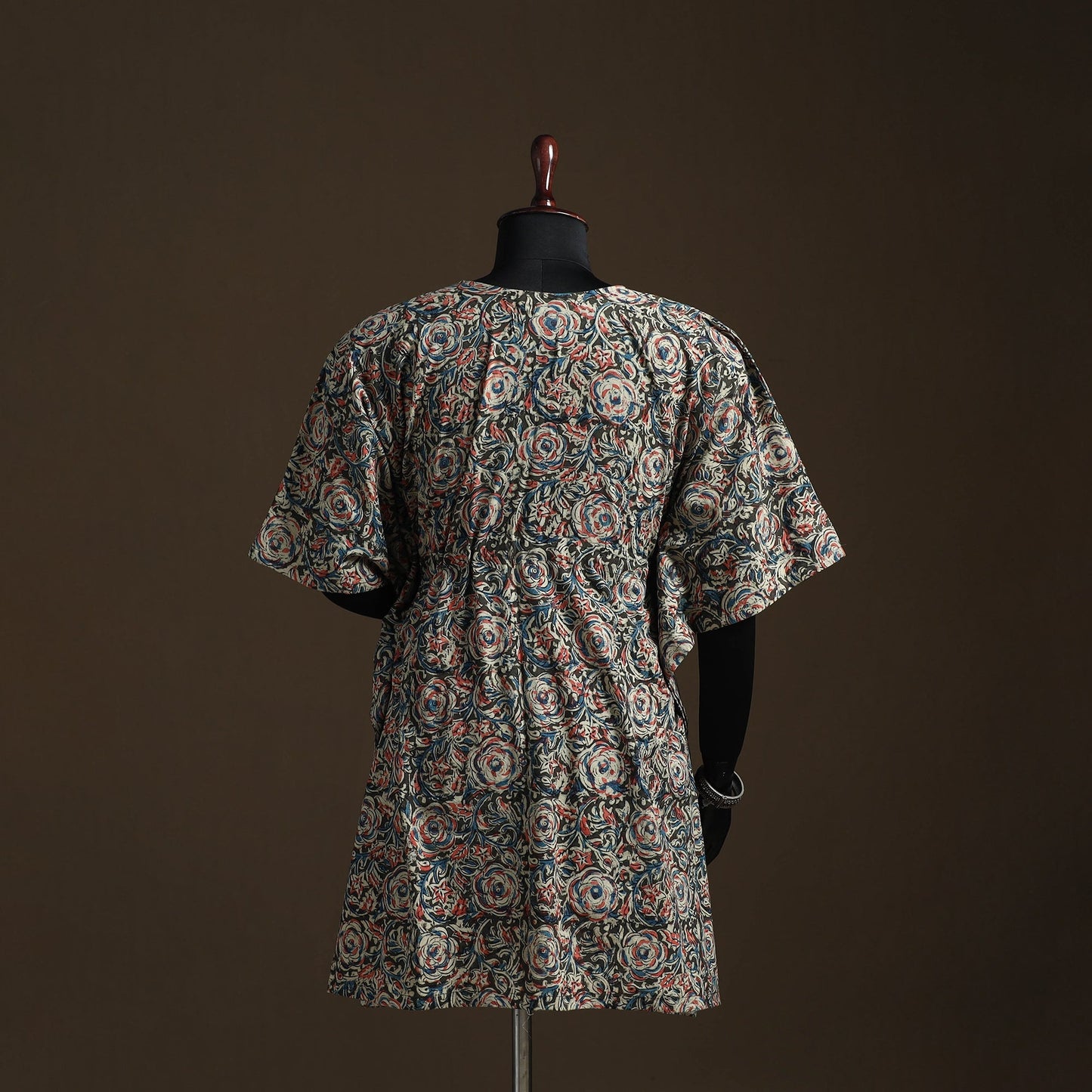 Natural dyed hand block kalamkari print cotton kaftan
