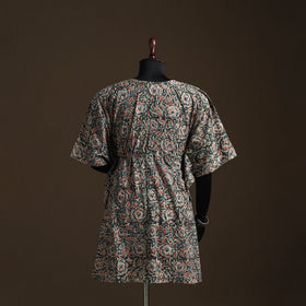 Natural dyed hand block kalamkari print cotton kaftan