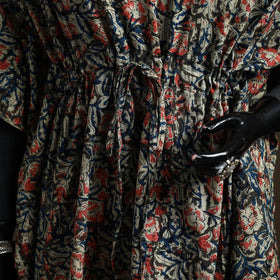 Natural dyed hand block kalamkari print cotton kaftan
