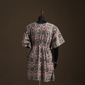 Natural dyed hand block kalamkari print cotton kaftan