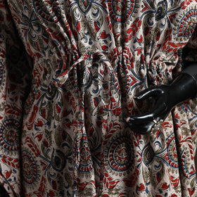 Natural dyed hand block kalamkari print cotton kaftan
