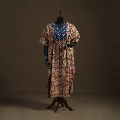 Natural dyed hand block kalamkari print patchwork cotton