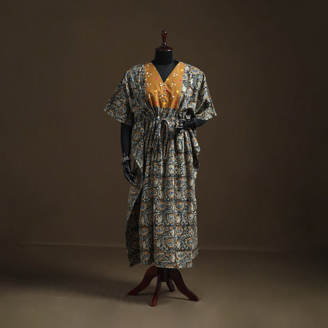 Natural dyed hand block kalamkari print patchwork cotton