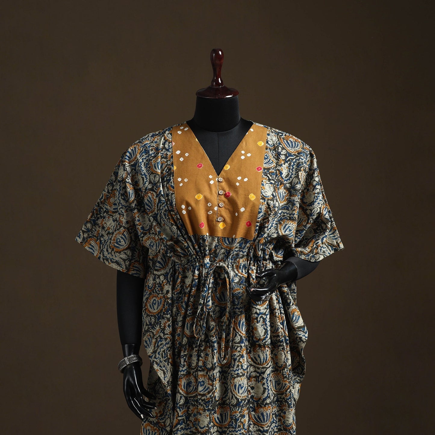 Natural dyed hand block kalamkari print patchwork cotton