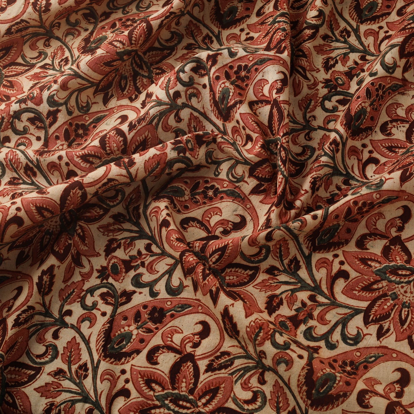 Natural dyed hand block print cotton pedana kalamkari