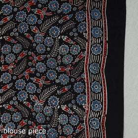  Natural Dyed Hand Block Print Dola Silk Ajrakh Saree