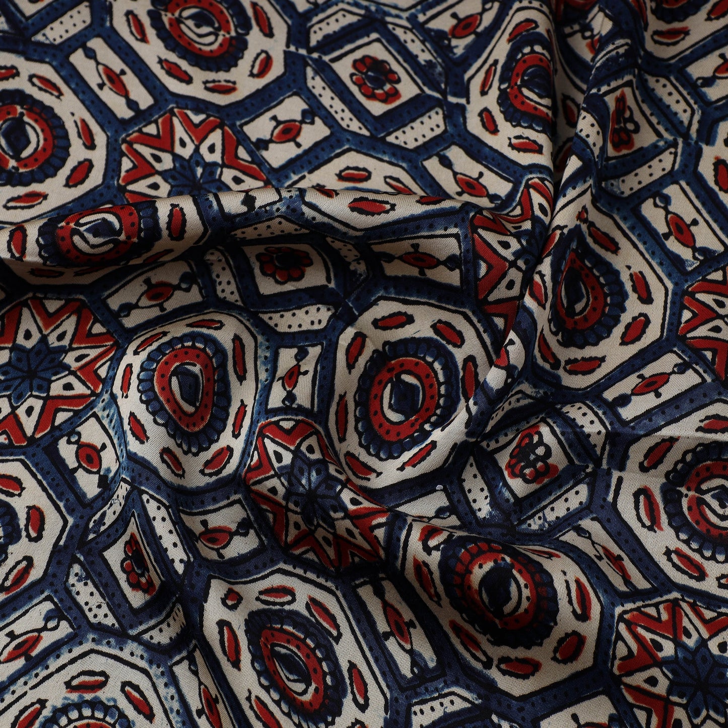 Multicolor - natural dyed hand modal silk fabric 02