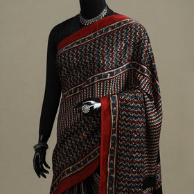Natural dyed hand modal silk saree with tassels 13