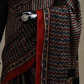 Natural dyed hand modal silk saree with tassels 13