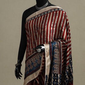 Natural dyed hand modal silk saree with tassels 18