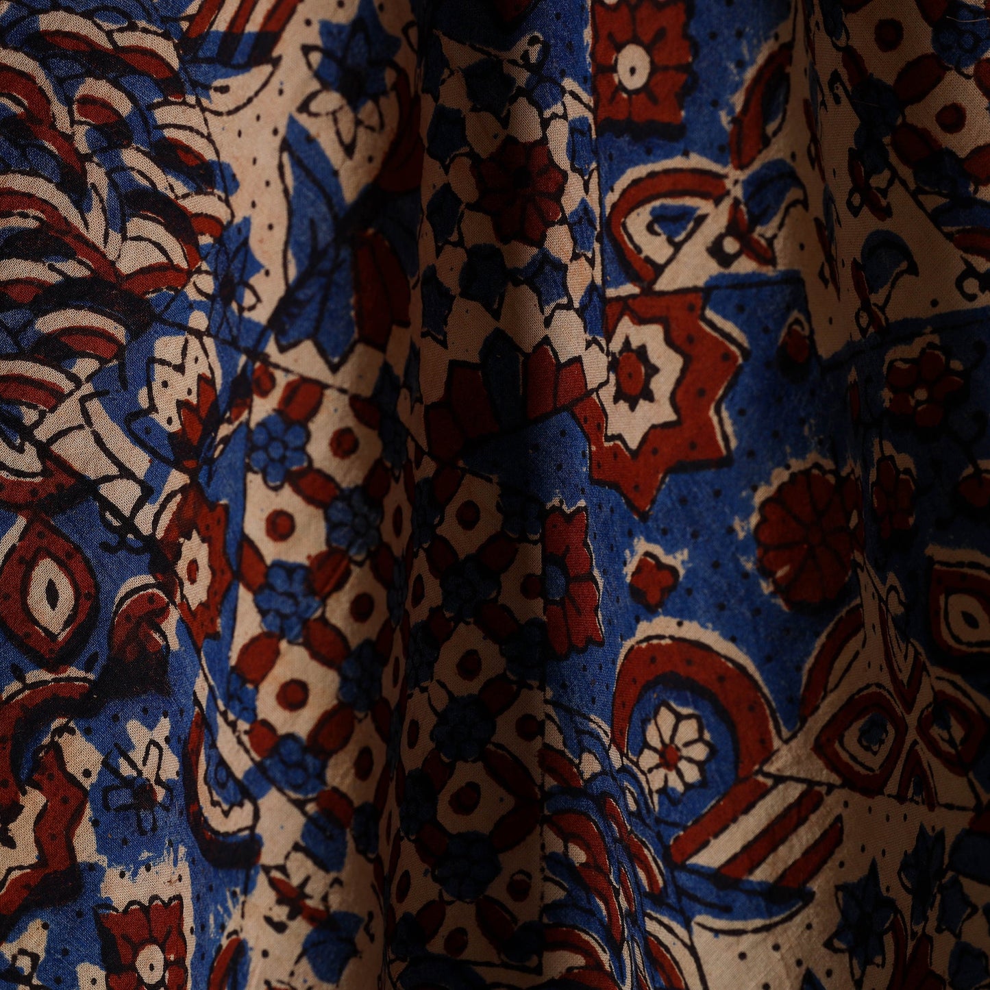 Multicolor - natural dyed hand cotton fabric 01