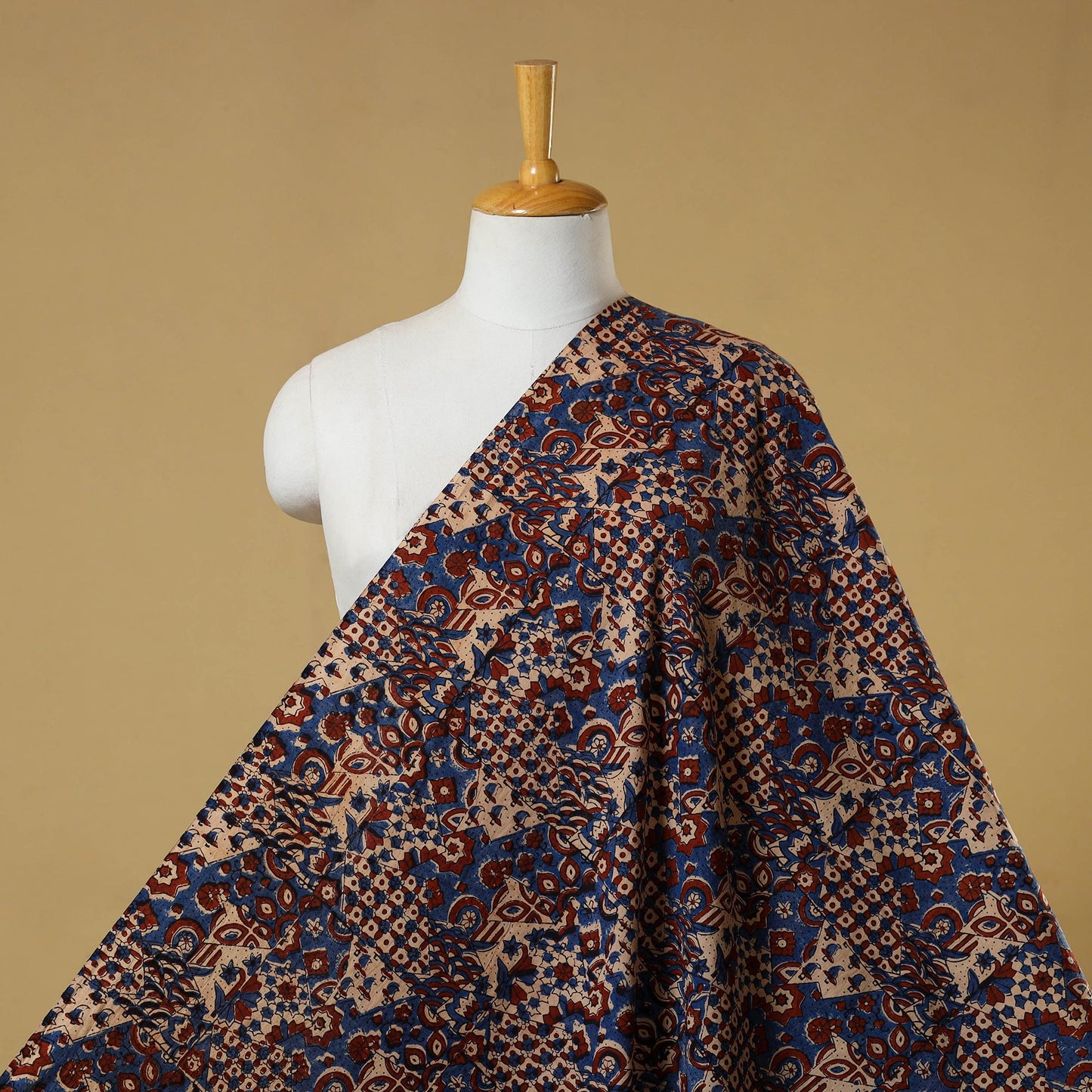 Multicolor - natural dyed hand cotton fabric 01