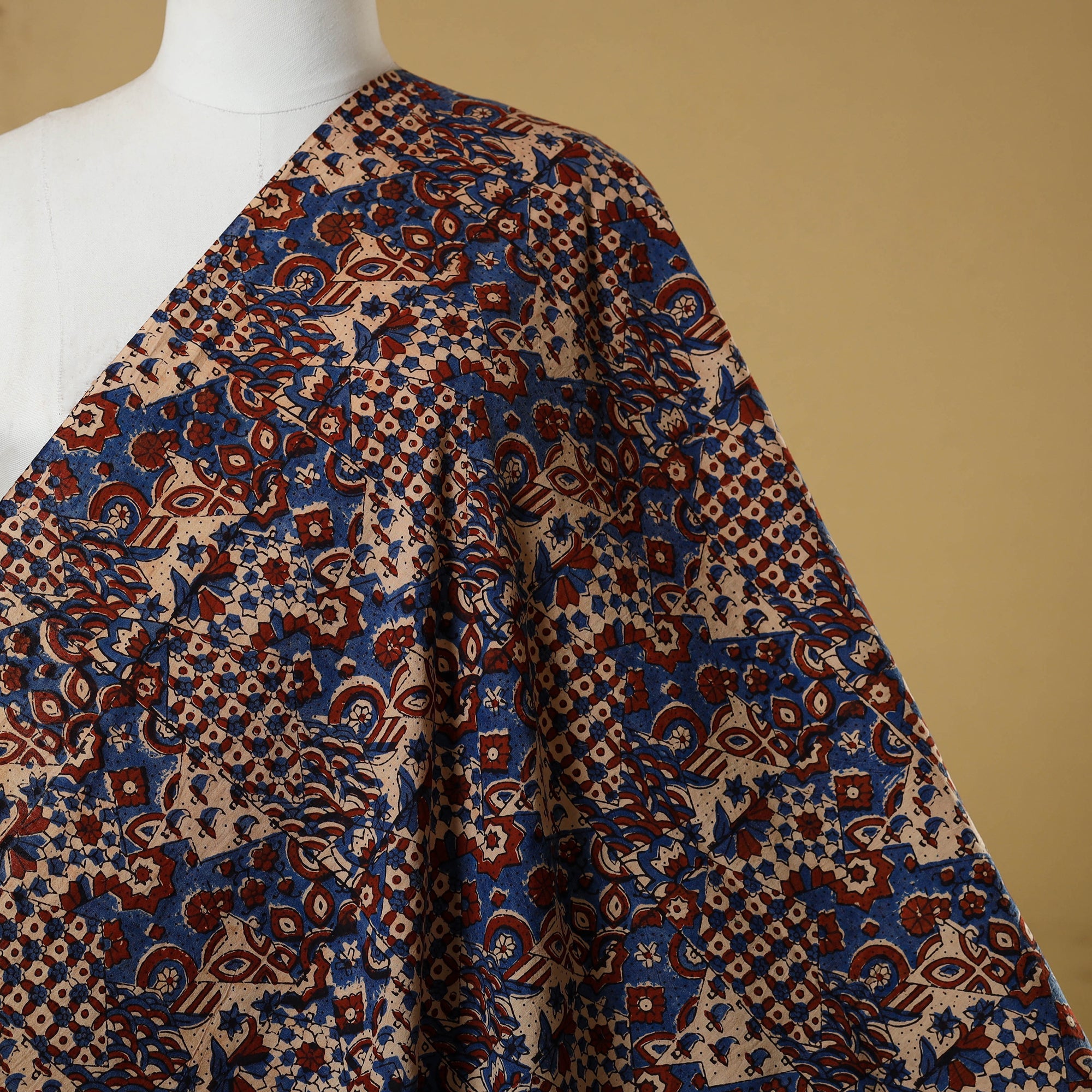 Multicolor - natural dyed hand cotton fabric 01